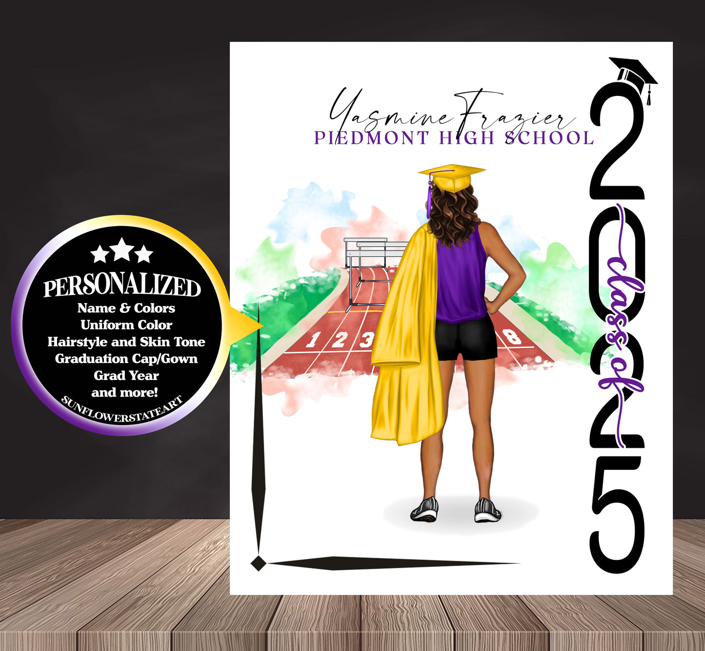 Track & Field Hurdles Poster, Senior Night Gift, Graduation Table Decor, Signing Day
