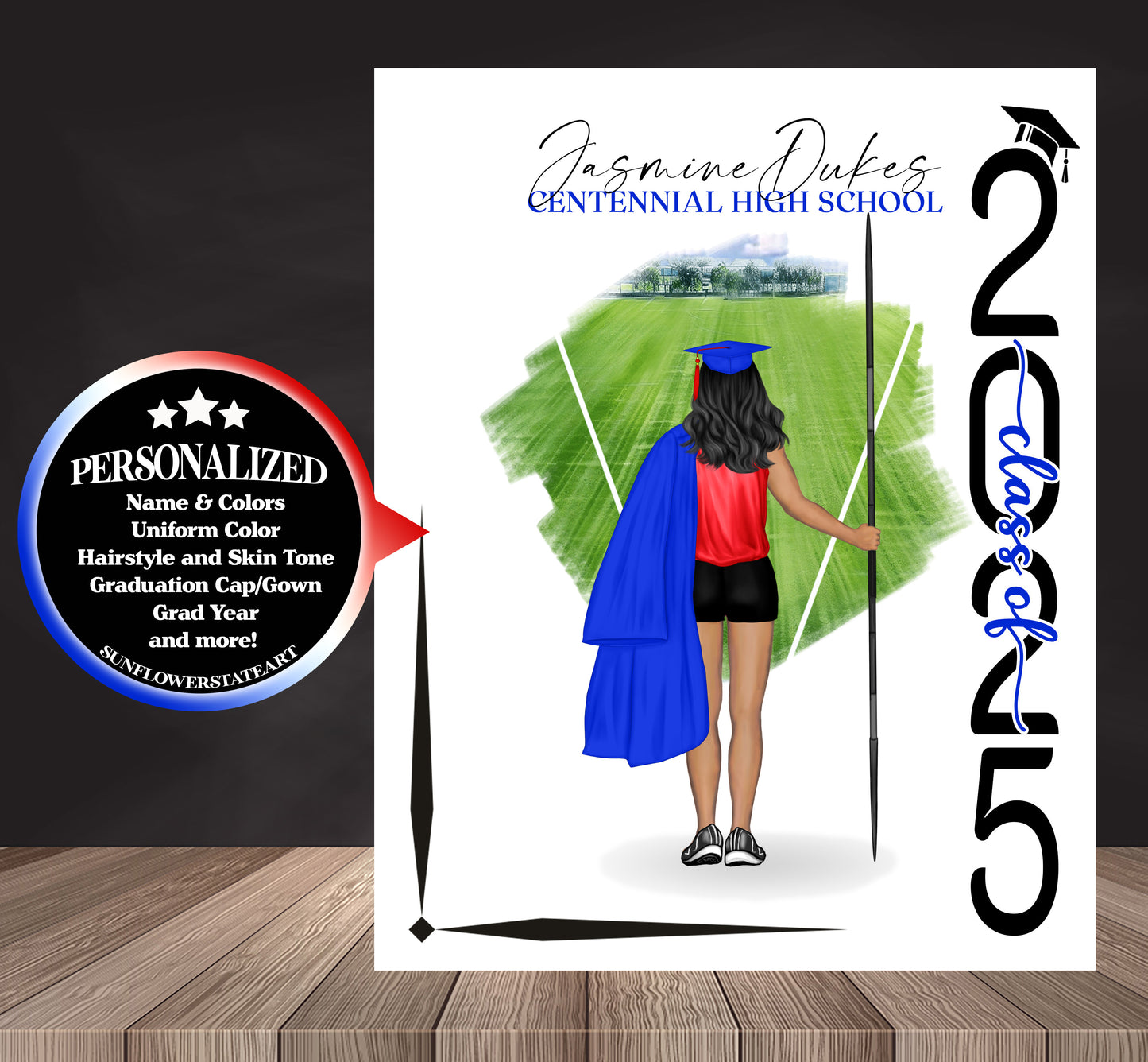 Track & Field Javelin Poster, Track and Field Graduation Gift, Senior Night Gift, Signing Day
