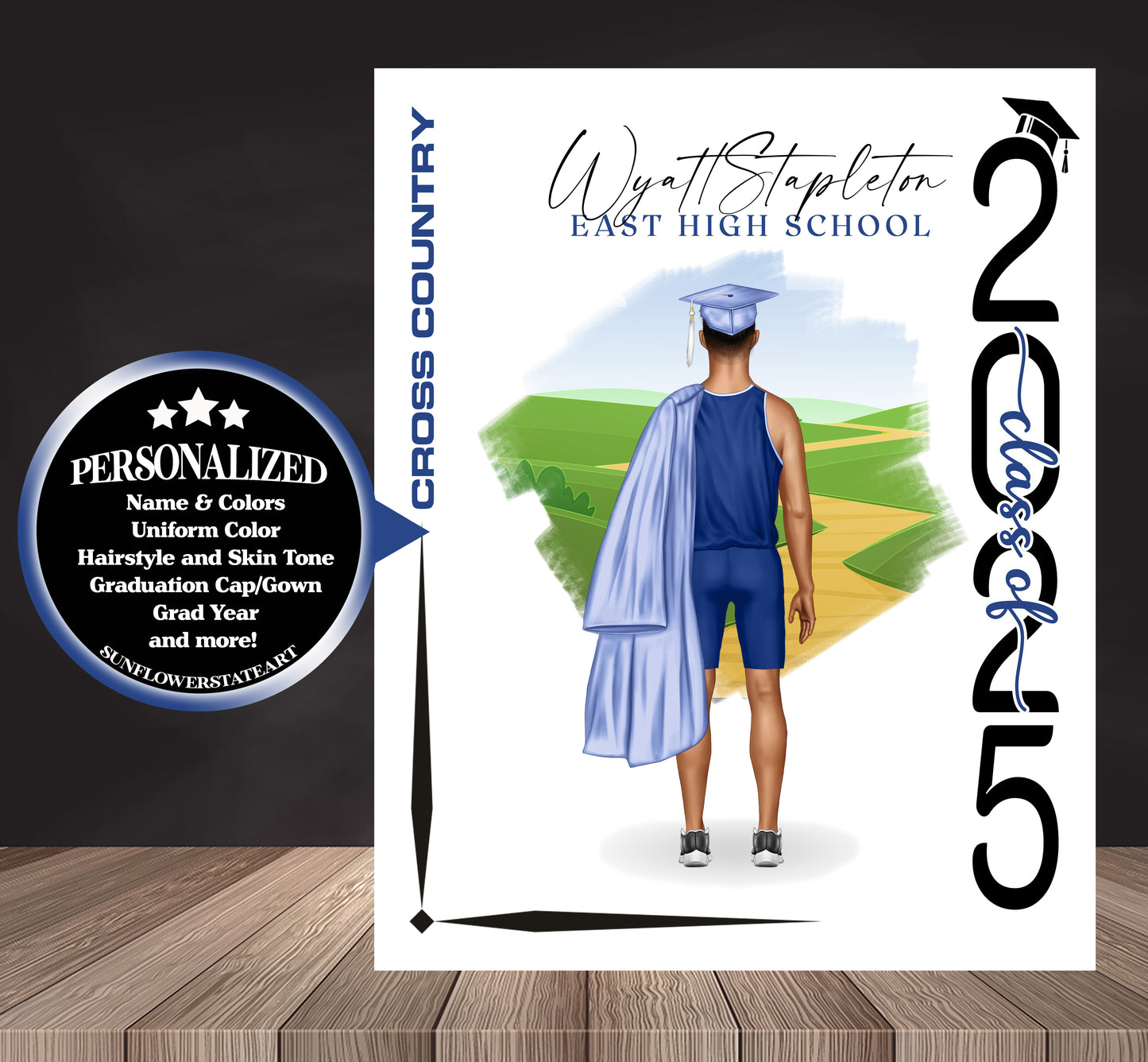 Cross Country Poster, Senior Night Gift, Graduation Table Decor, Signing Day RJ