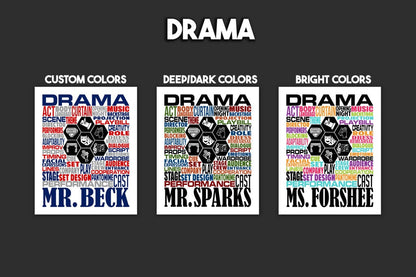 Drama Teacher Gift, Personalized Theater Poster