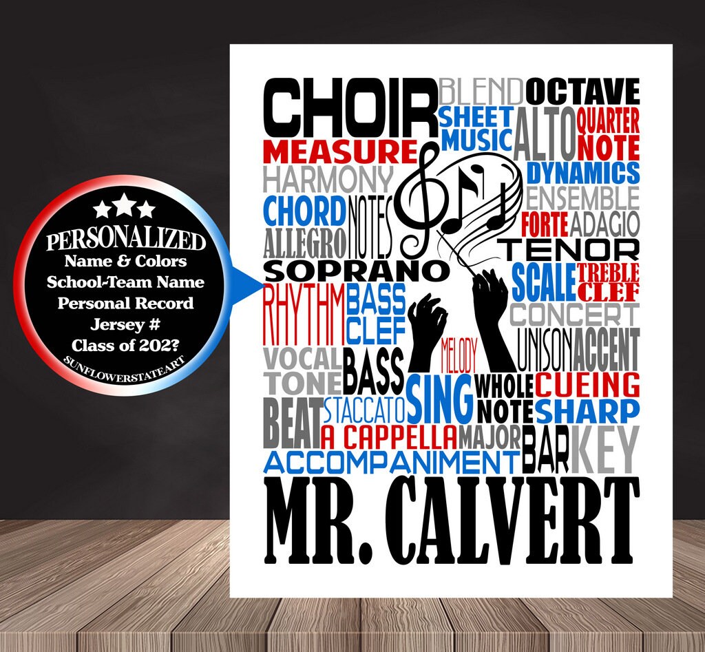 Choir Teacher Gift - Personalized Gift for Music Teacher