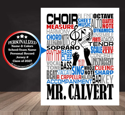 Choir Teacher Gift - Personalized Gift for Music Teacher