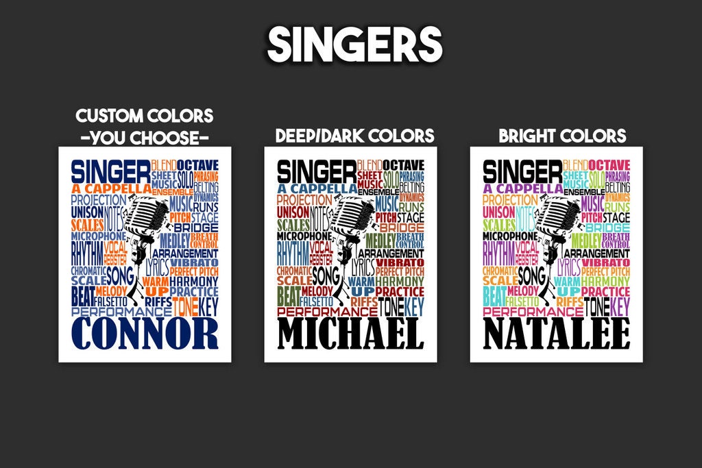 Singer Poster, Personalized Singing Gift