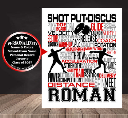Track and Field Shot Put - Discus - Javelin Thrower Poster