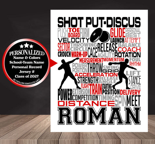 Track and Field Shot Put - Discus - Javelin Thrower Poster