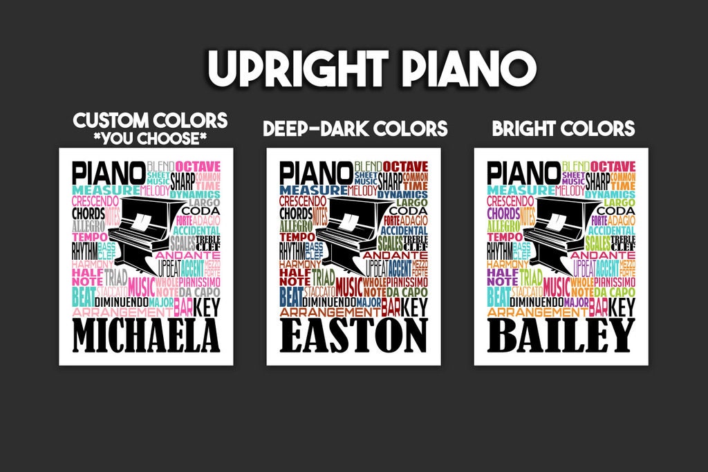 Piano Poster, Personalized Pianist Gift