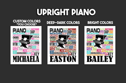 Piano Poster, Personalized Pianist Gift