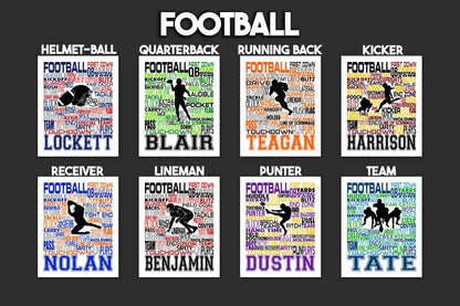 Football Player Poster - Personalized Football Gift