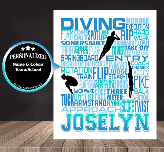 Diving Poster - Personalized Diver Gift