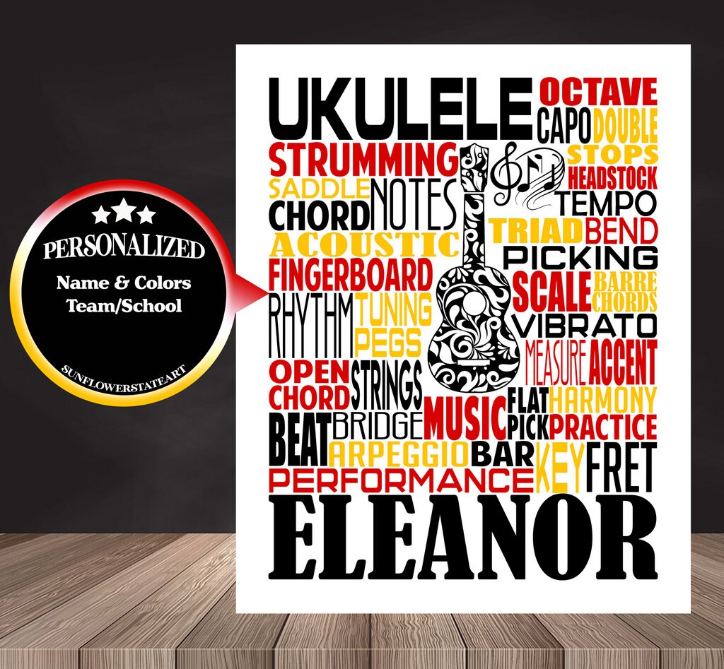Ukulele Poster, Gift for Ukulele Player