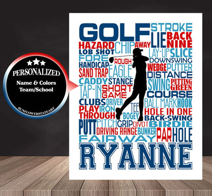 Golf Poster - Personalized Golfer Gift