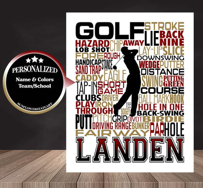 Golf Poster - Personalized Golfer Gift