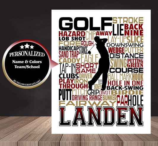 Golf Poster - Personalized Golfer Gift