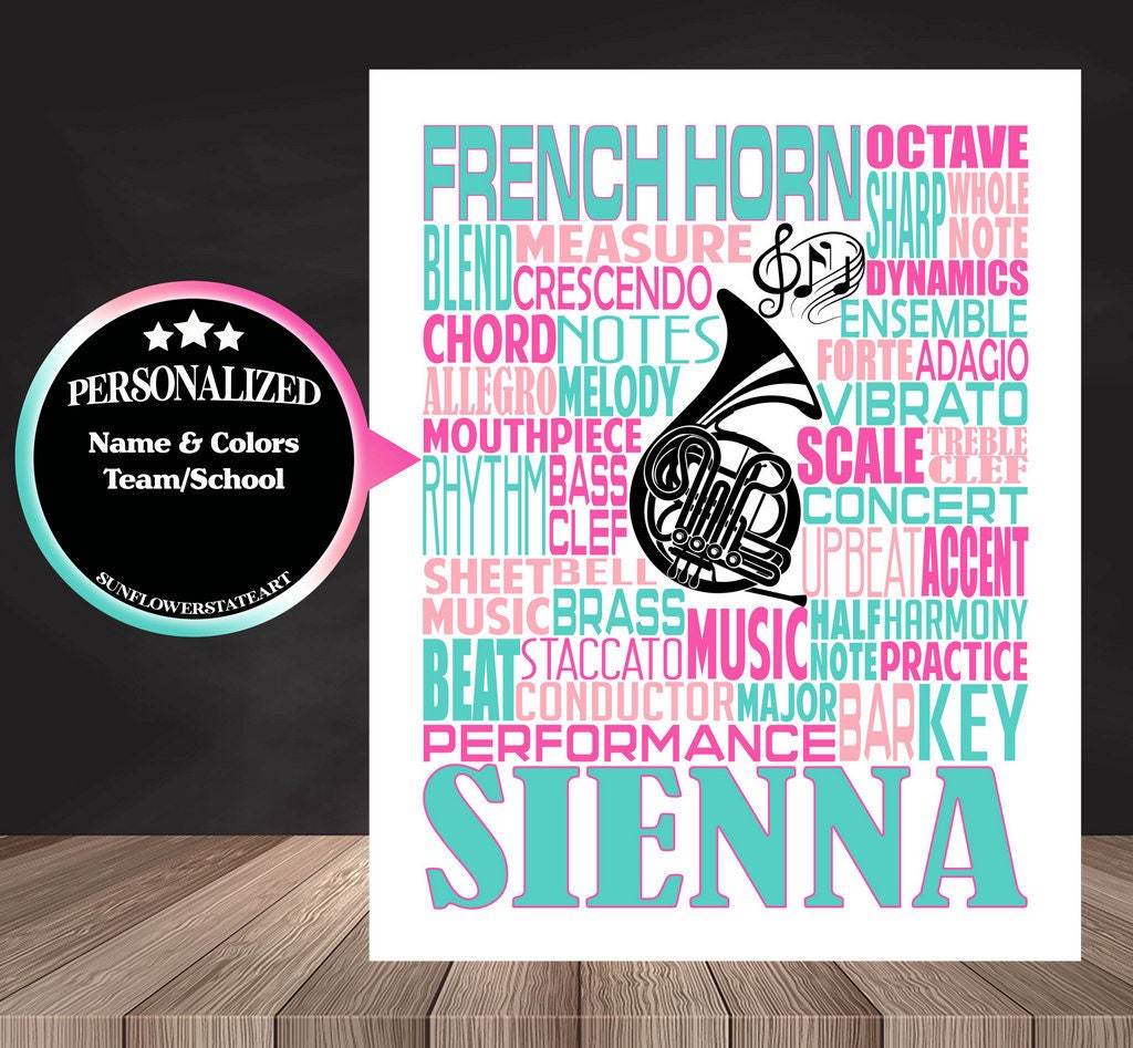French Horn Poster, Gift for French Horn Player