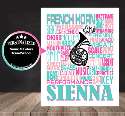 French Horn Poster, Gift for French Horn Player