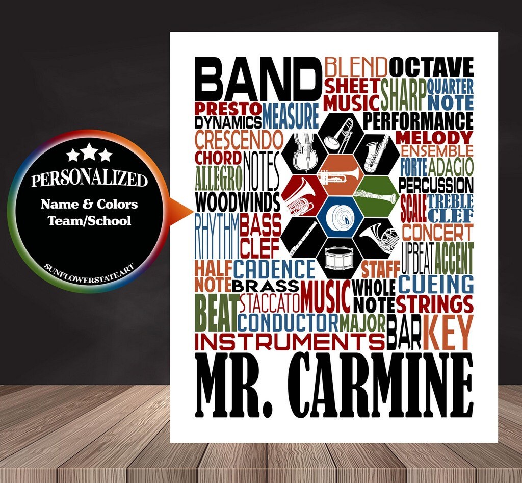 Band Teacher Poster - Personalized Band Teacher Gift
