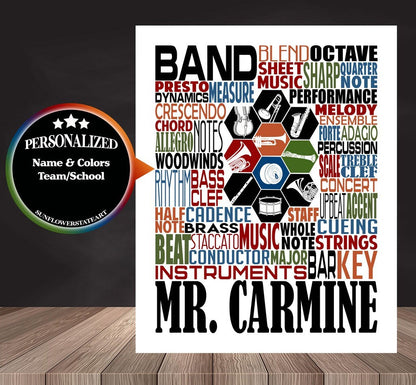 Band Teacher Poster - Personalized Band Teacher Gift