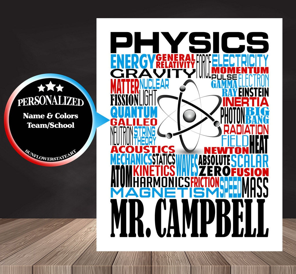 Physics Teacher Poster - Personalized Physics Gift