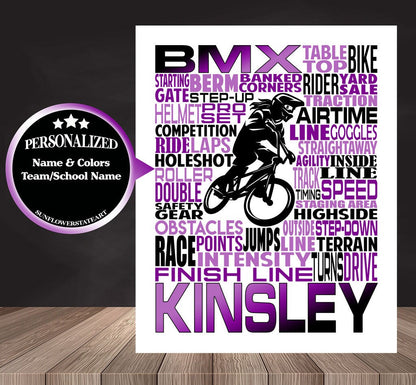 BMX Poster, Gift for Bmx Riders