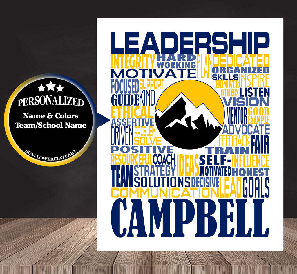 Leadership Poster, Personalized Leadership Gift