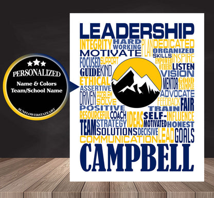 Leadership Poster, Personalized Leadership Gift