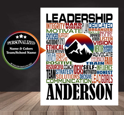 Leadership Poster, Personalized Leadership Gift