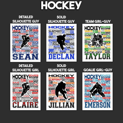 Ice Hockey Poster - Personalized Hockey Gift