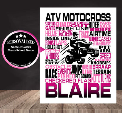 ATV Motocross Poster, Personalized Motocross Gift