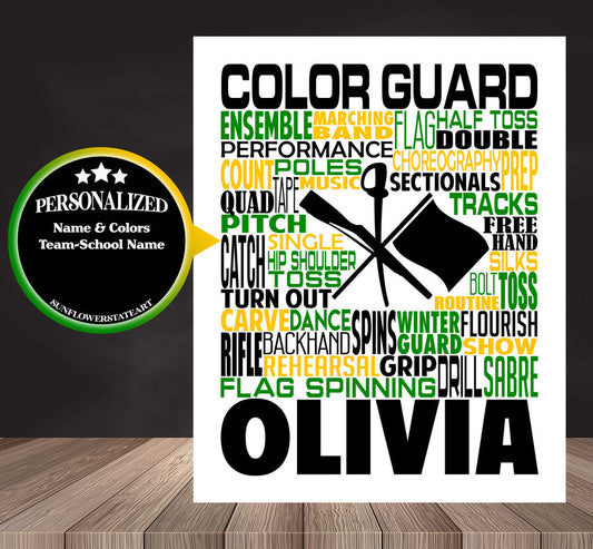 Color Guard Poster - Personalized Color Guard Gift -Winter Guard