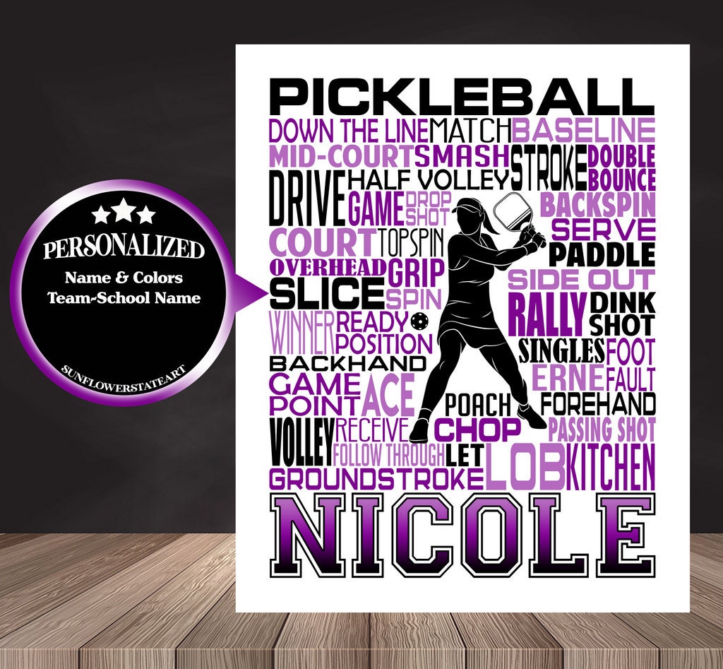 Pickleball Poster, Personalized Pickleball Gift