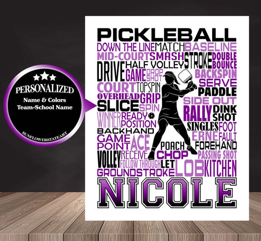Pickleball Poster, Personalized Pickleball Gift