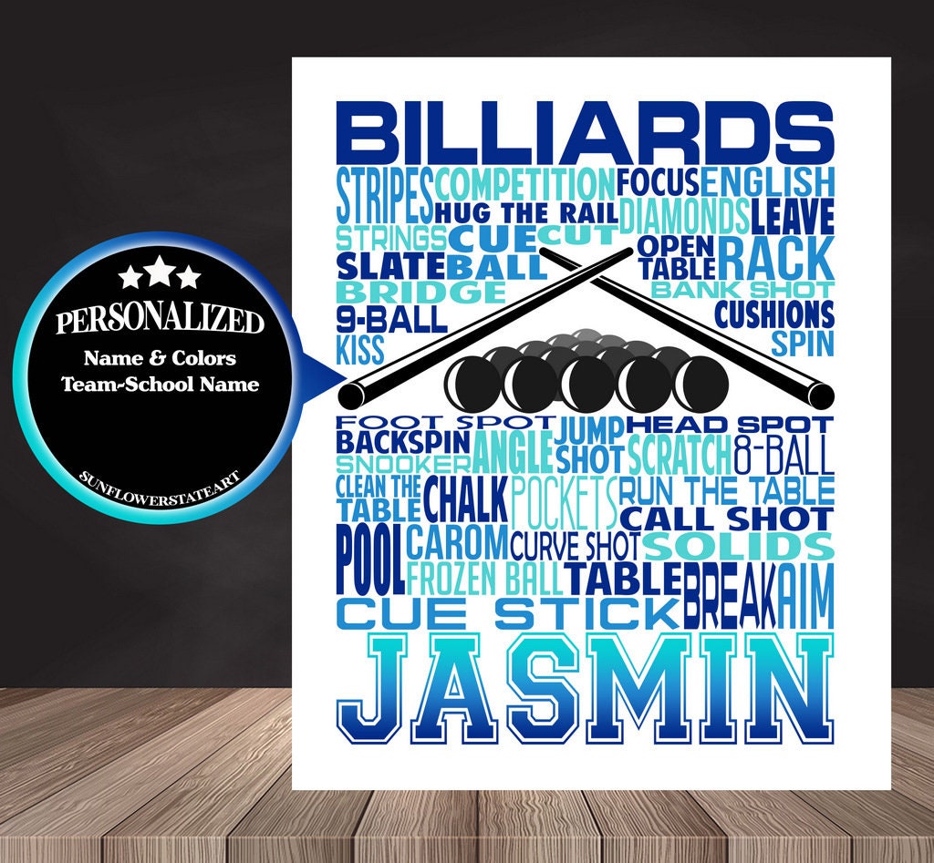 Billiards Poster, Billiards Gift