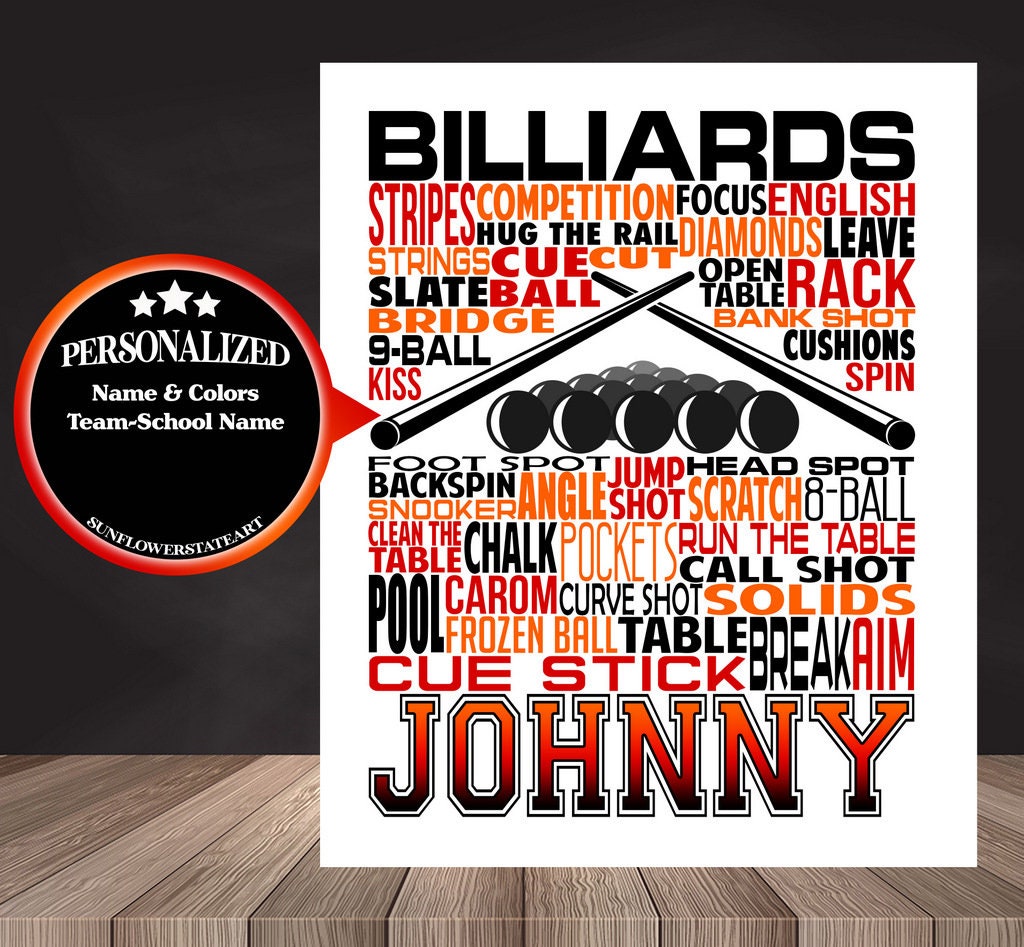 Billiards Poster, Billiards Gift