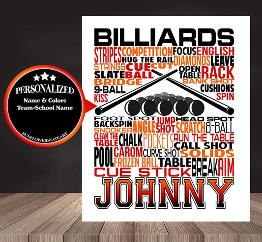 Billiards Poster, Billiards Gift
