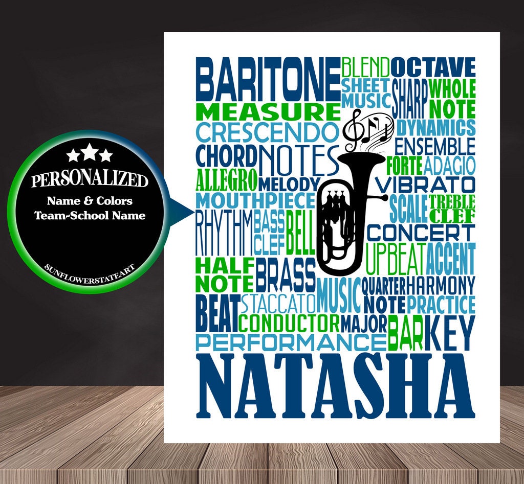 Baritone Poster, Personalized Baritone Print