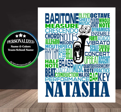 Baritone Poster, Personalized Baritone Print