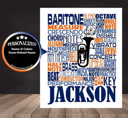 Baritone Poster, Personalized Baritone Print