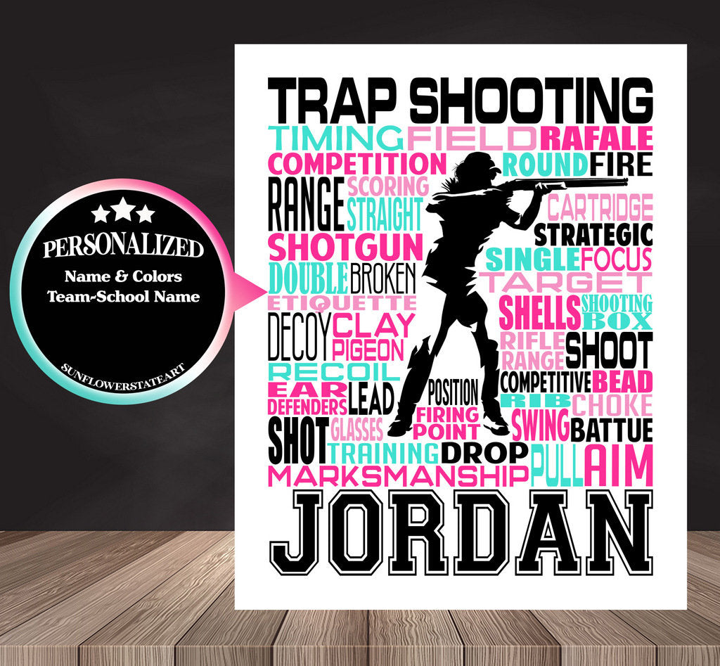 Trap Shooter Poster - Personalized Trap Shooting Gift