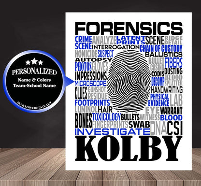 Forensics Poster, Personalized Forensics Gift