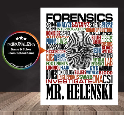 Forensics Poster, Personalized Forensics Gift