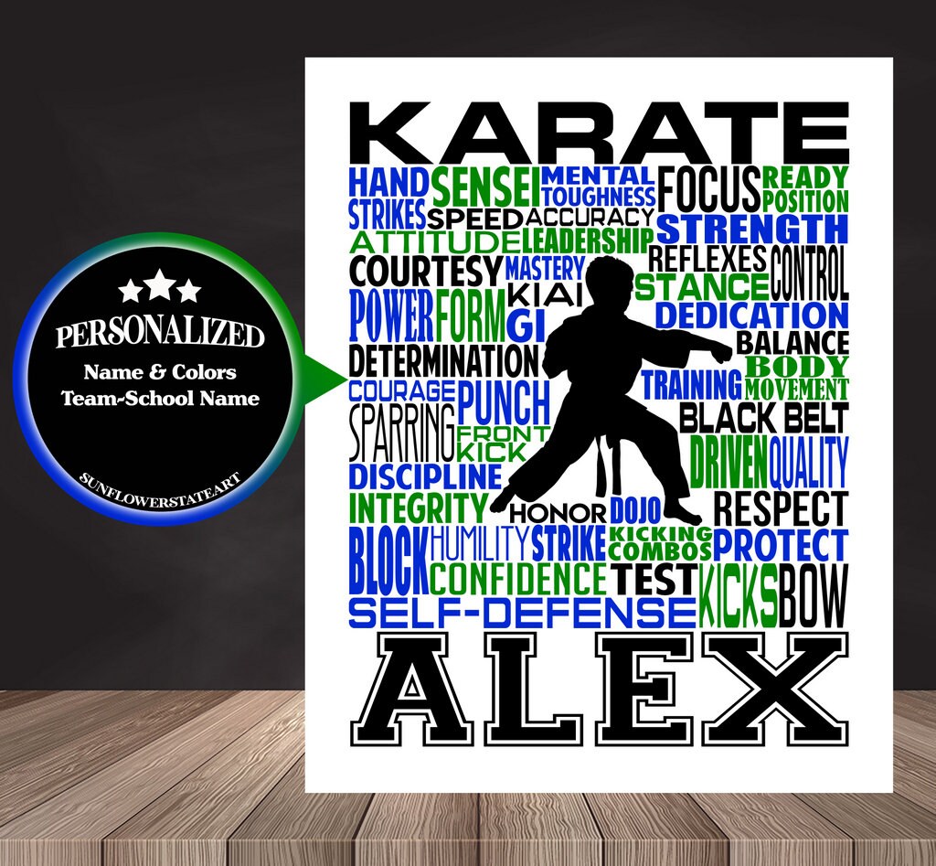 Karate Poster - Personalized Karate Gift - Martial Arts