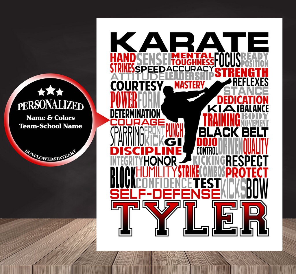 Karate Poster - Personalized Karate Gift - Martial Arts