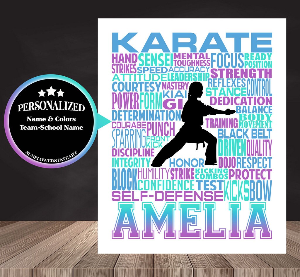 Karate Poster - Personalized Karate Gift - Martial Arts