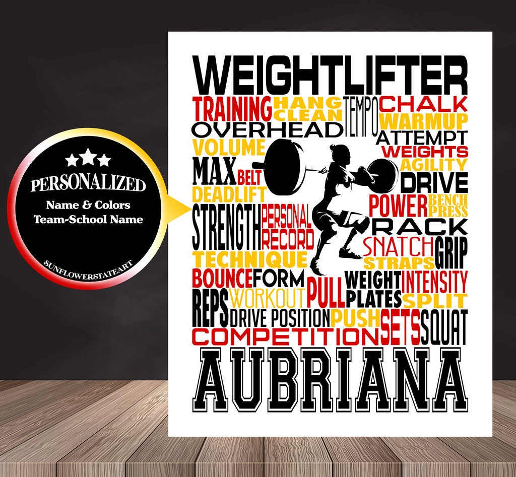 Weightlifting Poster - Personalized Weightlifting Gift
