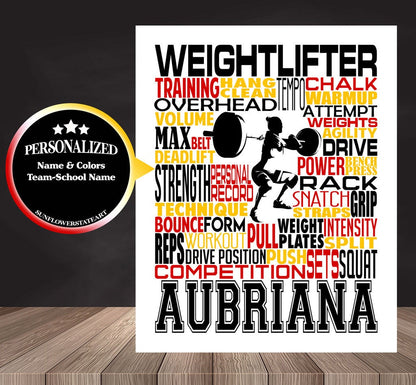 Weightlifting Poster - Personalized Weightlifting Gift