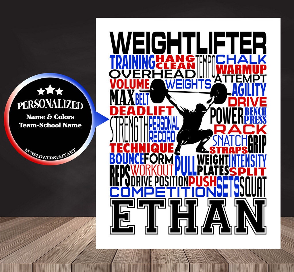 Weightlifting Poster - Personalized Weightlifting Gift