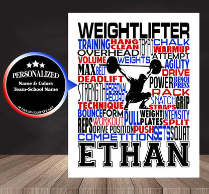 Weightlifting Poster - Personalized Weightlifting Gift