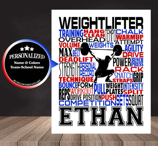 Weightlifting Poster - Personalized Weightlifting Gift