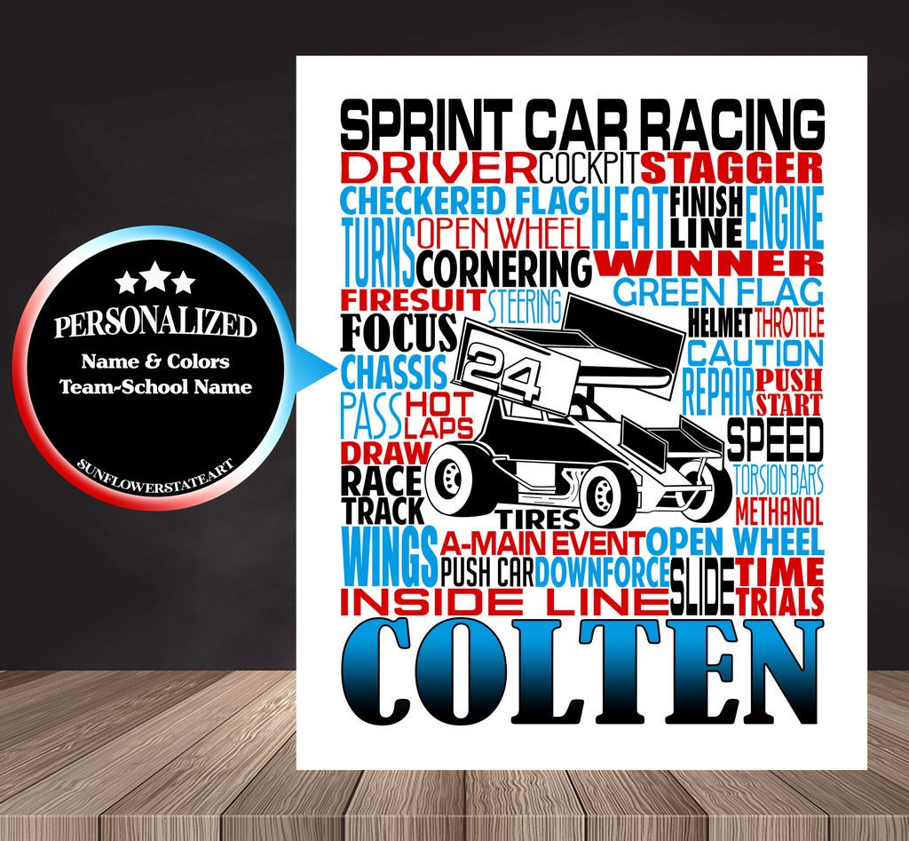 Sprint Car Poster - Sprint Car Gift