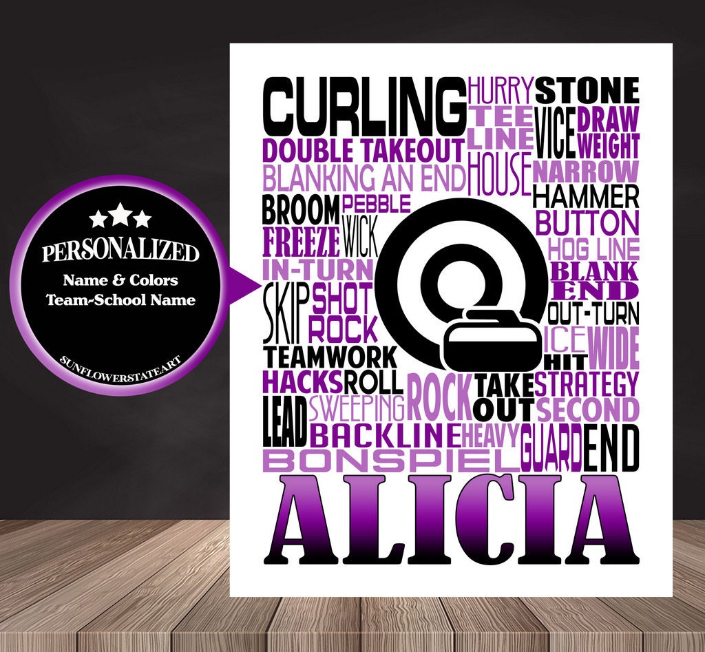 Curling Poster - Personalized Gift for Curler